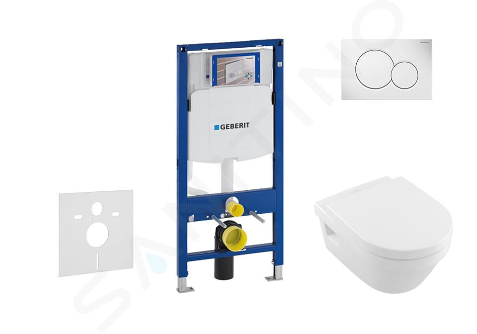 Geberit Duofix - Set předstěnové instalace, klozetu a sedátka Villeroy & Boch, tlačítka Sigma01, DirectFlush, SoftClose, CeramicPlus, alpská bílá 111.300.00.5 NB1