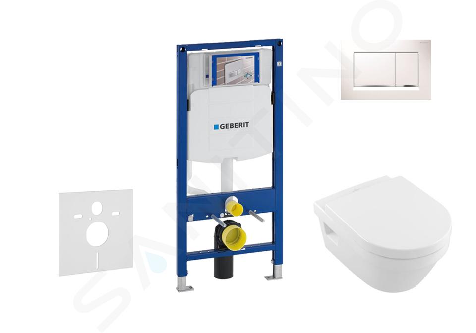 Geberit Duofix - Zestaw do montażu podtynkowego, toaleta i deska Villeroy &amp; Boch, przyciski Sigma30, DirectFlush, SoftClose, CeramicPlus, biały/chrom 111.300.00.5 NB5