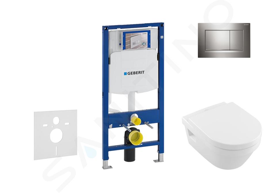 Geberit Duofix - Set pentru instalare încastrată, toaletă și capac Villeroy & Boch, clapetă Sigma30, DirectFlush, SoftClose, CeramicPlus, crom 111.300.00.5 NB6