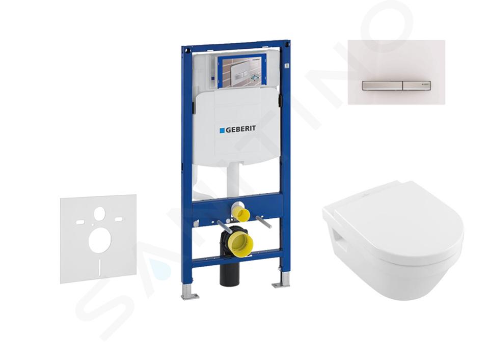 Geberit Duofix - Set pentru instalare încastrată, toaletă și capac Villeroy & Boch, clapetă Sigma50, DirectFlush, SoftClose, CeramicPlus, alb alpin 111.300.00.5 NB8