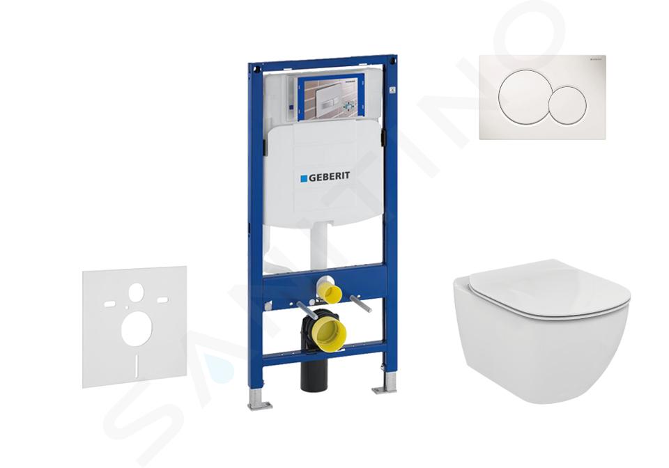 Geberit Duofix - Set de instalare încastrată, toaletă și capac Ideal Standard Tesi, clapetă Sigma01, alb alpin 111.300.00.5 NF1