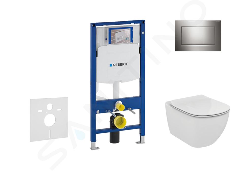 Geberit Duofix - Set de instalare încastrată, toaletă și capac Ideal Standard Tesi, clapetă Sigma30, crom 111.300.00.5 NF6