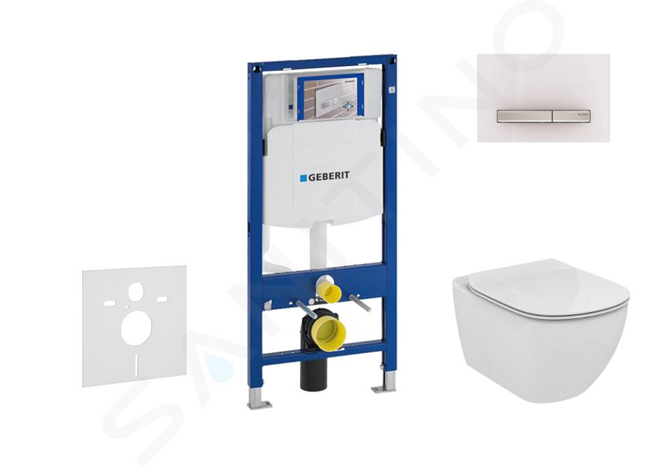 Geberit Duofix - Modul pentru WC suspendat cu clapetă Sigma50, alb alpin + Ideal Standard Tesi - WC și capac 111.300.00.5 NF8