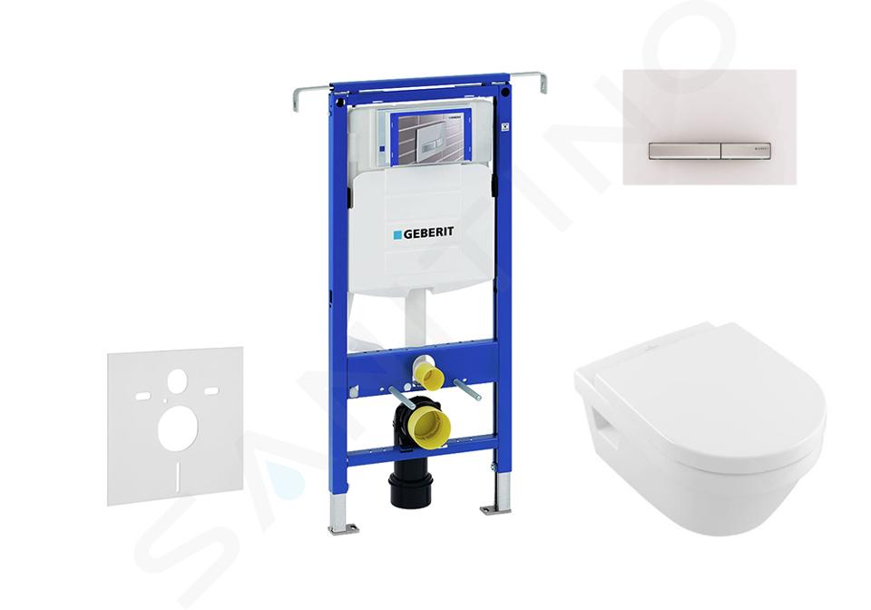 Geberit Duofix - Set předstěnové instalace, klozetu a sedátka Villeroy & Boch, tlačítka Sigma50, DirectFlush, SoftClose, CeramicPlus, alpská bílá 111.355.00.5 NB8