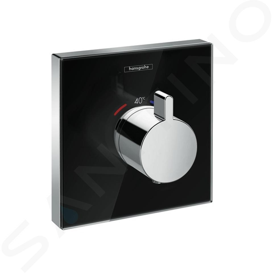 Hansgrohe Shower Select Glass - Thermostat-Duscharmatur HighFlow - Unterputz, schwarz / verchromt 15734600