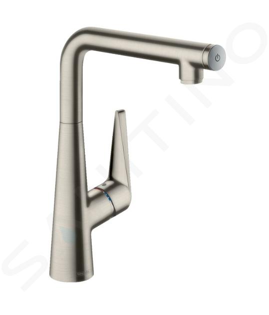 Hansgrohe Talis Select M51 - Grifo monomando de fregadero 300 con caño giratorio, aspecto de acero inoxidable 72820800