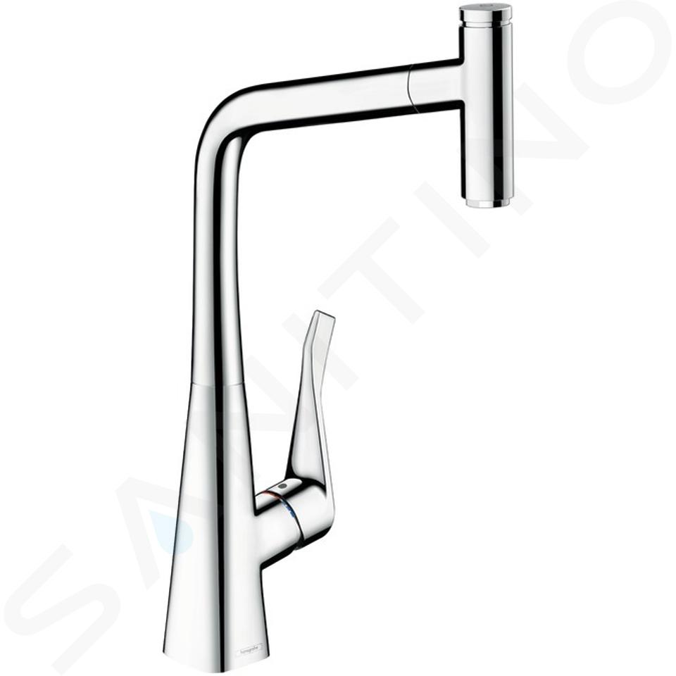 Hansgrohe Metris Select - Baterie chiuvetă monocomandă 320, cu pipă extractibilă, crom 14884000