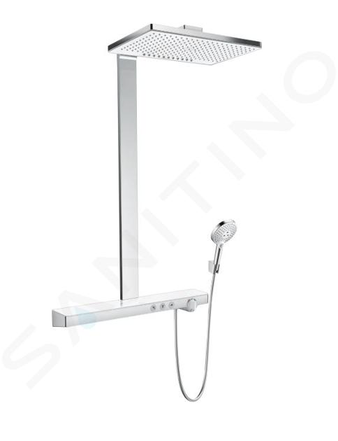 Hansgrohe Rainmaker Select - Set de douche Showerpipe 460 2 jets, blanc/chrome 27028400