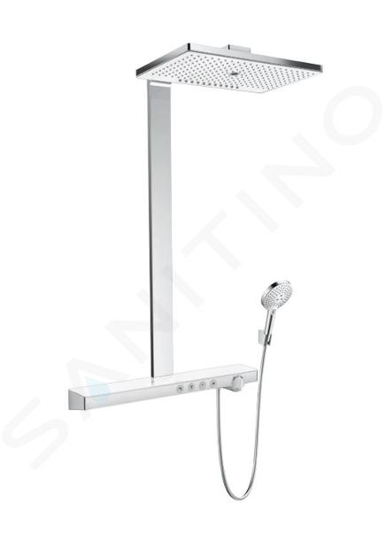 Hansgrohe Rainmaker Select - Set de douche Showerpipe 460 avec thermostat, 3 jets, blanc/ chrome 27106400