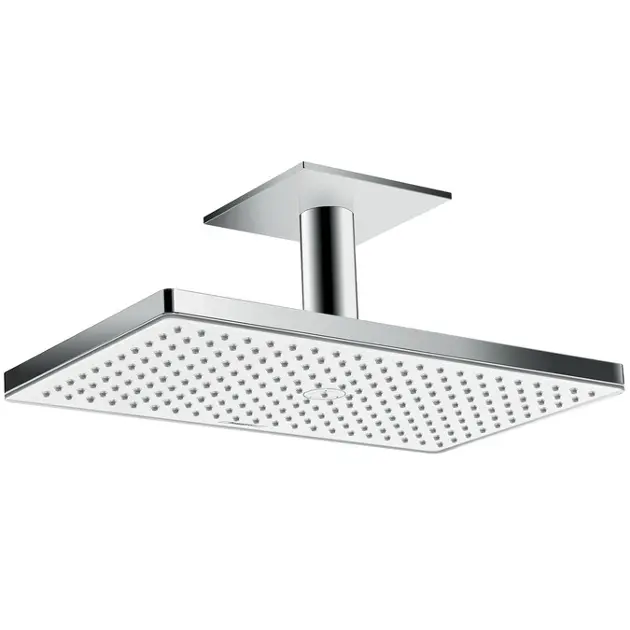 Hansgrohe Rainmaker Select - Rociador de ducha 460, EcoSmart 9 l/min, brazo de ducha 10 cm, blanco/cromo 24012400