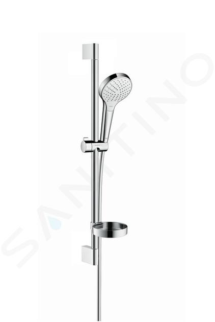 Hansgrohe Croma Select S - Brausegarnitur Vario 0,65 m mit Seifenschale Casetta, weiß / verchromt 26566400