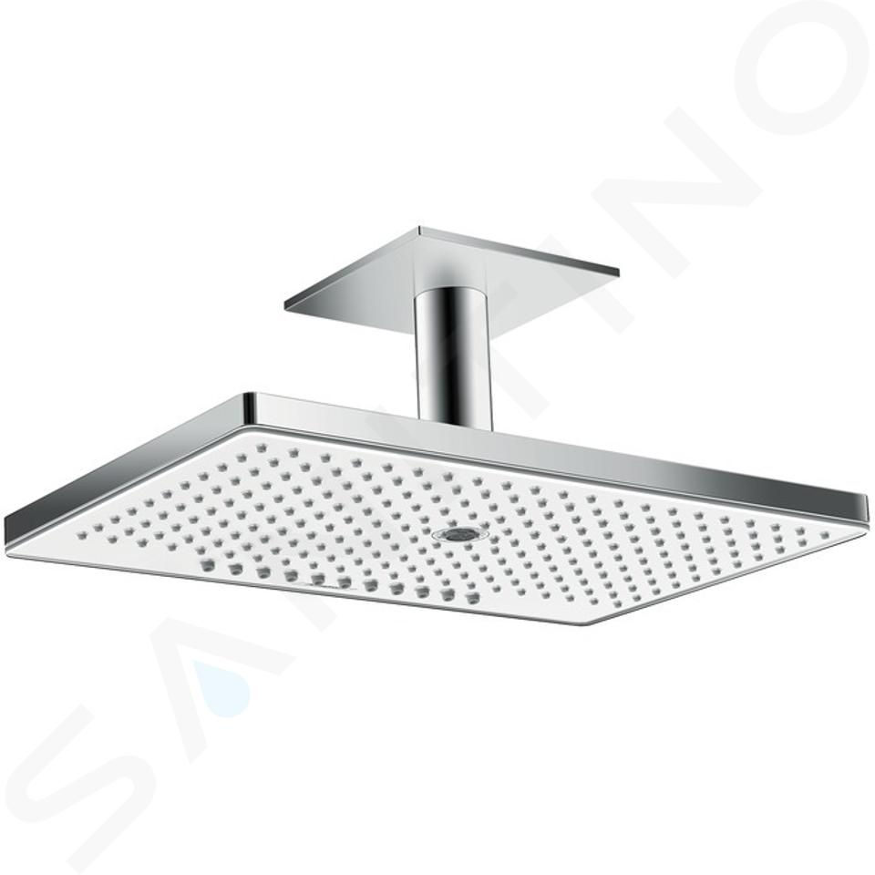 Hansgrohe Rainmaker Select - Kopfbrause 460, Ausladung 100 mm, EcoSmart 9 l/min, 3 Strahlen, weiß / verchromt 24016400