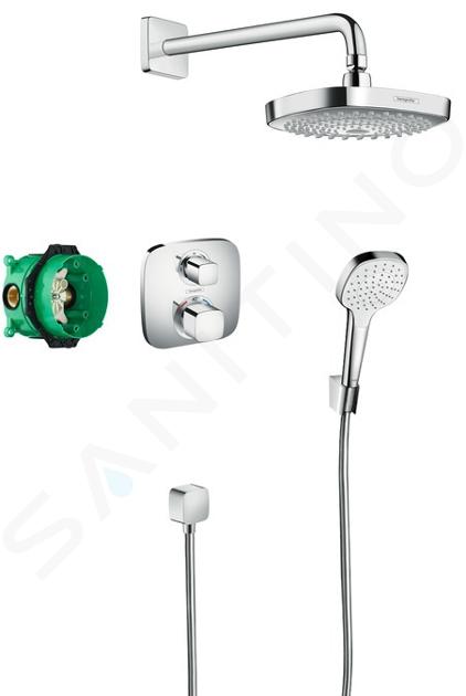 Hansgrohe Croma Select E - Brausegarnitur 180 mit Thermostat Ecostat E, 2 Strahlarten, Chrom 27294000