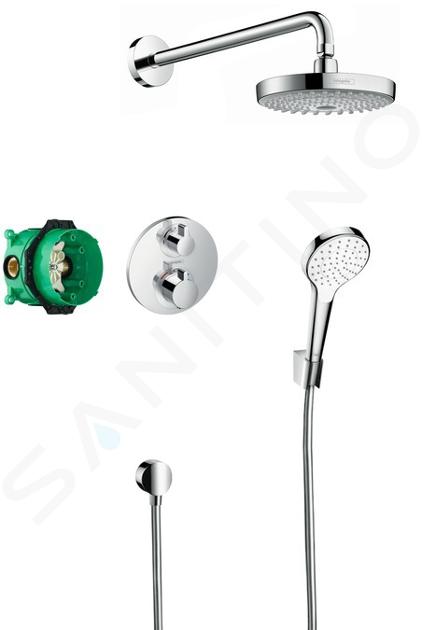 Hansgrohe Croma Select S - Set de douche 180 avec thermostat Ecostat S, 2 jets, chrome 27295000