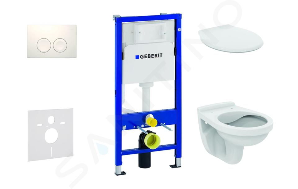 Geberit Duofix - Set předstěnové instalace, klozet Alpha se sedátkem, tlačítko Delta21, alpská bílá 458.103.00.1 NR1