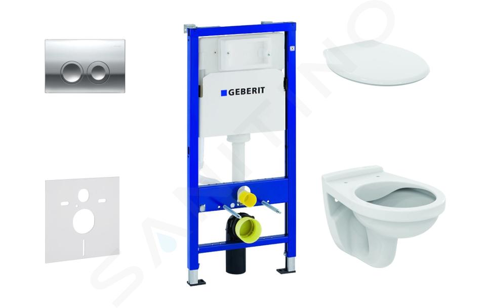 Geberit Duofix - Installationselement für Wand-WC Alpha mit WC-Sitz, mit Betätigungsplatte Delta21, chrom glänzend 458.103.00.1 NR2