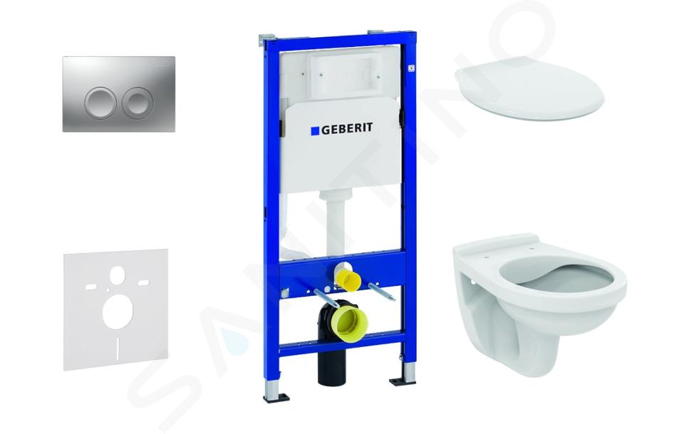 Geberit Duofix - Modulo di installazione a parete, WC Alpha con sedile, placca di comando Delta21, cromo opaco 458.103.00.1 NR3