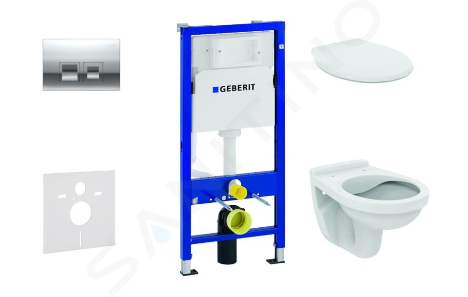 Geberit Duofix - Set voorwandinstallatie, closet Alpha met WC-zitting, DELTA35 bedieningsknop, glanzend chroom 458.103.00.1 NR5