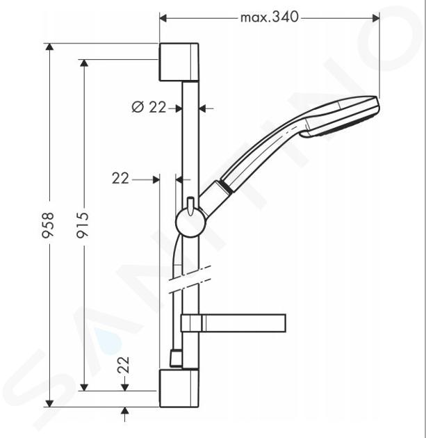 Bevestigen aan Cornwall verkoopplan Hansgrohe Croma 100 - Glijstangset met Vario EcoSmart handdouche, 9l/min,  4-jet, douchestang 0,90 m en doucheslang, chroom 27653000 | Sanitino.nl