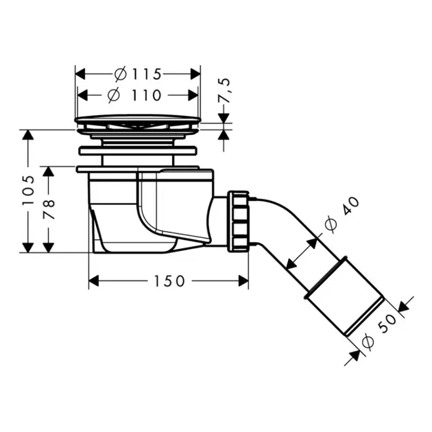 Hansgrohe Staro 90 Cover Plate With Ventilation Hole - Chrome Stainless Steel, Complete Assembly Set - View #2