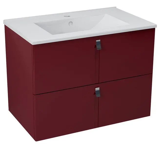 Sapho Mitra - Meuble de lavabo 75x55x45 cm, bordeaux MT073