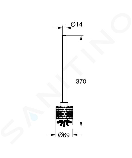 hansgrohe Accesorios: Recambio de escobilla WC, ref. 40088000