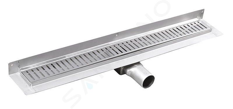 Gelco Manus - Canalina doccia a parete Onda 650 mm, acciaio inox GMO22