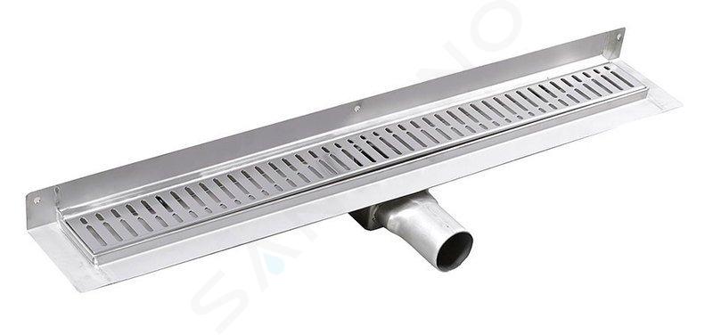 Gelco Manus - Piletta per doccia Onda, 750 mm, montaggio a parete, acciaio inox GMO23