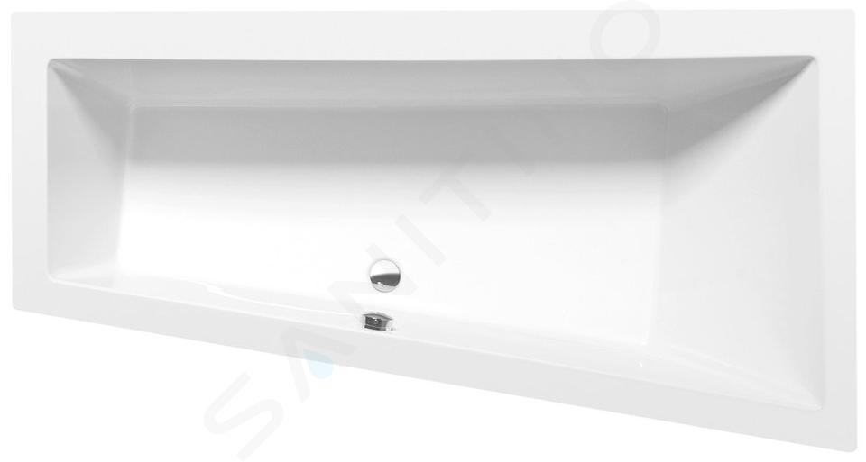 Polysan Andra - Vasca da bagno asimmetrica Andra R, 170x90x45 cm, bianca 81511