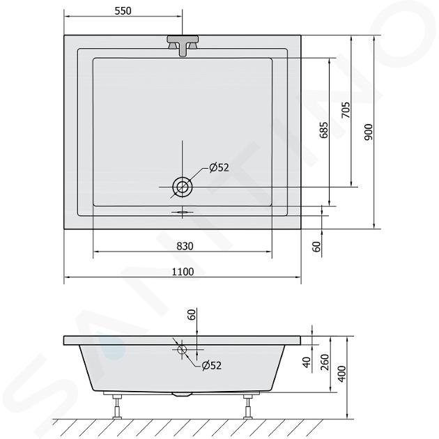 Receveur de douche - DEEP 72879 - POLYSAN