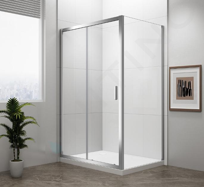Polysan Easy Line - Cabina de ducha 110x90 cm, aluminio/vidrio transparente EL1115EL3315
