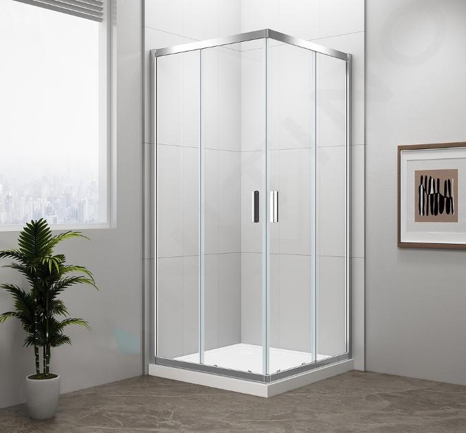 Polysan Easy Line - Paroi de douche 90x90 cm, aluminium/verre transparent EL5115
