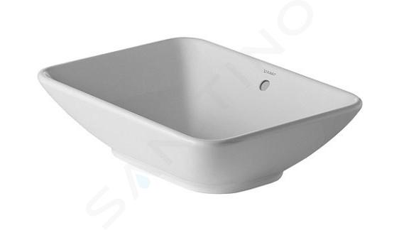 Duravit Bacino - Lavabo sobre encimera, 550x420 mm, sin orificio para grifería, blanco alpino 0334520000