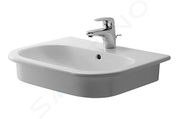 Duravit D-Code - Umyvadlo zápustné, 545x435 mm, s přepadem, s otvorem pro baterii, bílá 0337540000