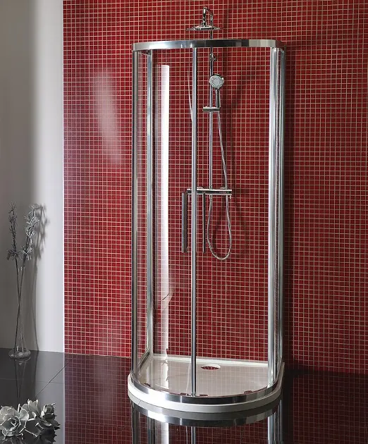 Cabine De Douche Demi-circulaire Alabama 90x90 H200 Cm - Verre Opaque Et Aluminium - Idralite