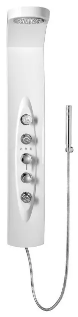Polysan Mola - Corner shower panel, 210x1300 mm, with thermostatic mixer, white 80372