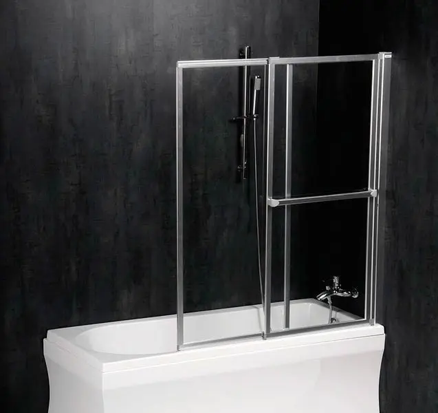 Polysan Olbia - Vaňová zástena pneumatická, 123 cm, leštený hliník/číre sklo 30317
