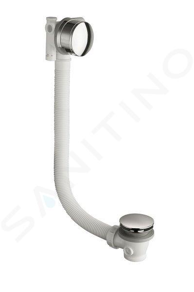 Polysan Accessori - Set con erogazione per vasca da bagno, ClickClack, lunghezza 900 mm, tappo 72 mm, cromo 72361