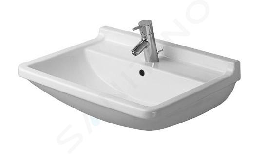 Duravit Starck 3 - Umyvadlo 550x430 mm, s přepadem, s otvorem pro baterii, bílá 0300550000