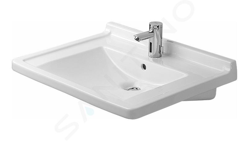 Duravit Starck 3 - Lavabo 700x545 mm, con 1 foro per miscelatore, bianco 0309700000