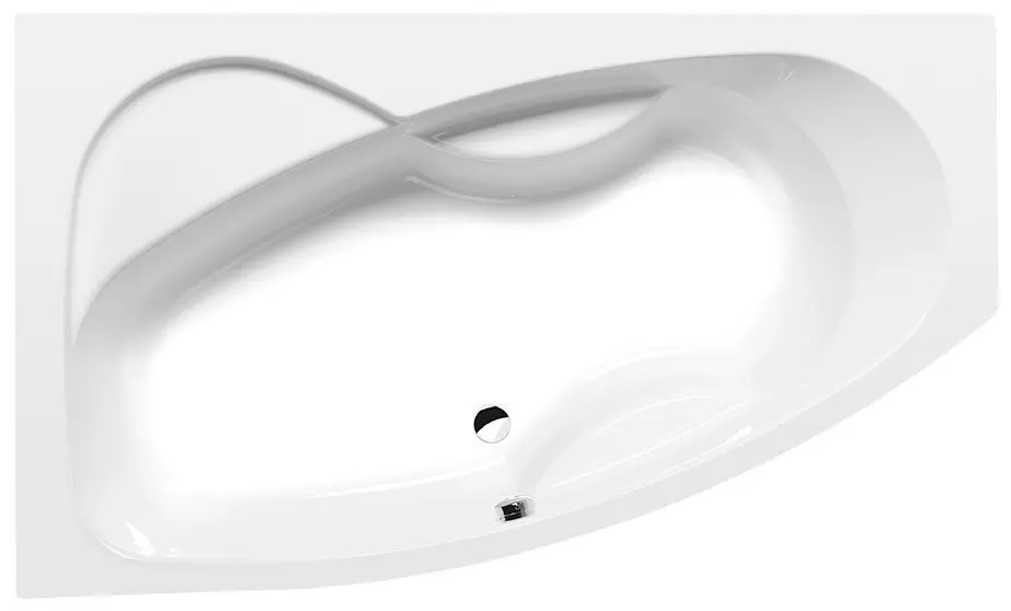Levně Polysan Vany - Asymetrická vana MAMBA L, 160x95x44 cm, levá, bílá 27111