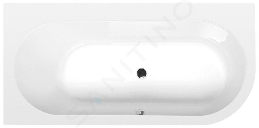 Polysan Baden - Asymmetrisch bad ASTRA L, 165x80x48 cm, links, wit 33611