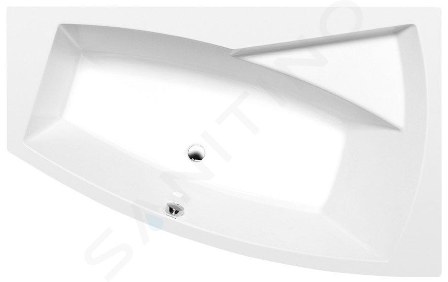 Polysan Vasche da bagno - Vasca da bagno asimmetrica EVIA 160 R 160x100x47 cm, bianca 12611
