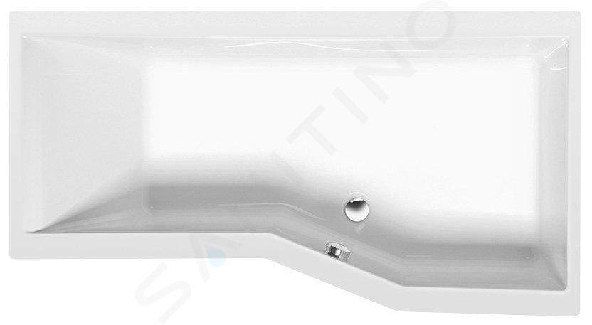 Polysan Baden - Asymmetrisch bad VERSYS R, 1700x840x470 mm, rechts, wit 70611