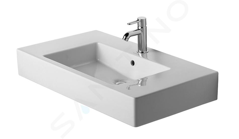 Duravit Vero - Umyvadlo 850x490 mm, s přepadem, s otvorem pro baterii, bílá 0329850000