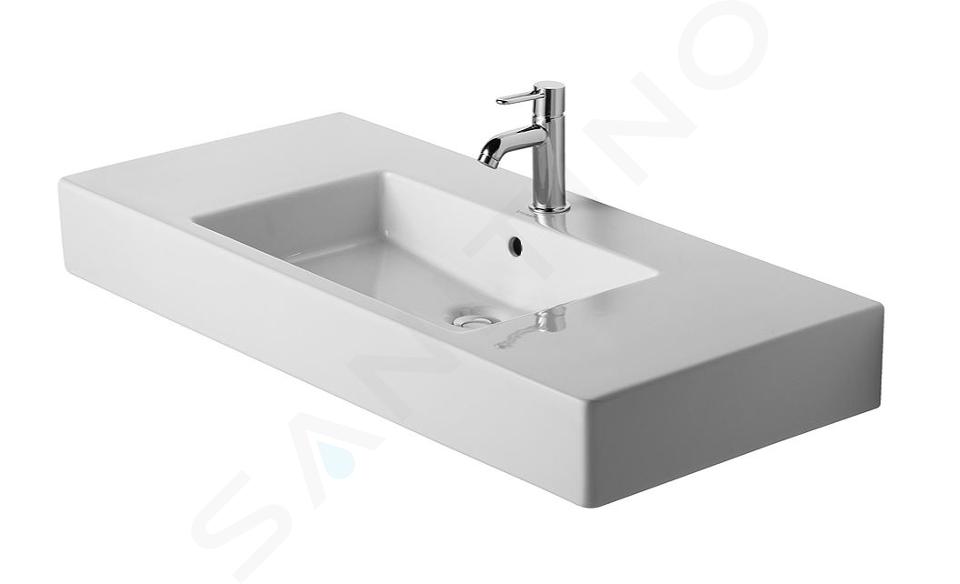 Duravit Vero - Umývadlo, 1050x490 mm, s prepadom, s otvorom na batériu, biela 0329100000