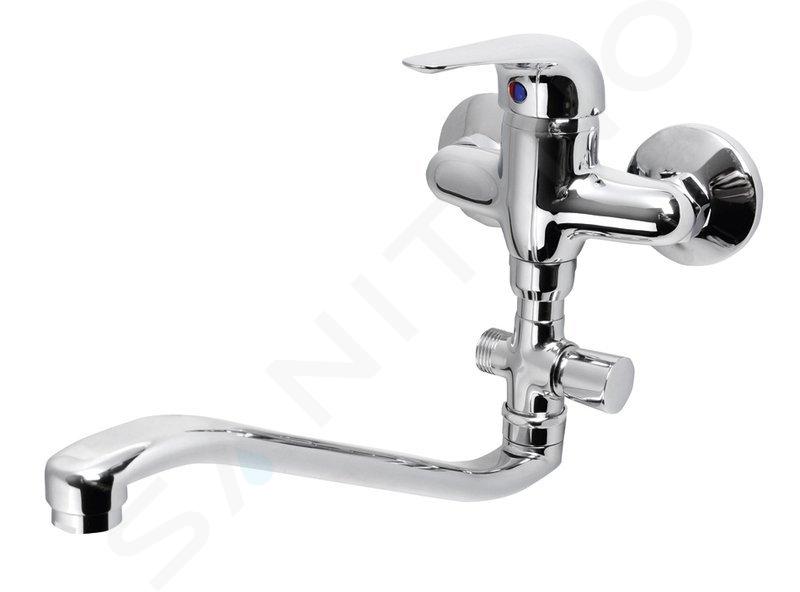 Aqualine 35 - Bateria wannowa, chrom 52140