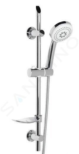 Aqualine Sunra - Ensemble de douche 10 cm, barre avec distributeur de savon et flexible, chromé 11444