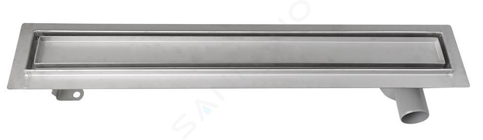 Aqualine Canniveaux - Caniveau de douche Pavino avec grille pour carrelage, 76x14x9 cm, inox 2710-80