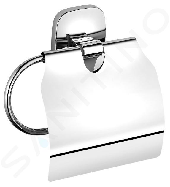 Aqualine Rumba - Porte-papier de toilette avec couvercle, chrome RB107